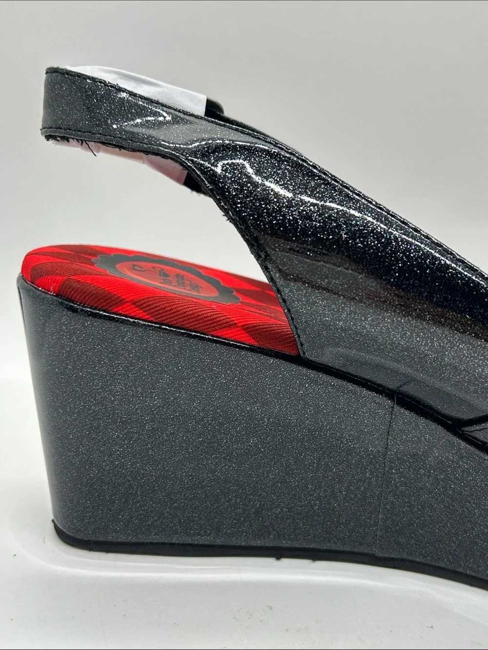 Hot Chocolate Design NWT Scarlet Black/Red Wedge Heel Slingback Shoes *Sz 8* 🌹🌹